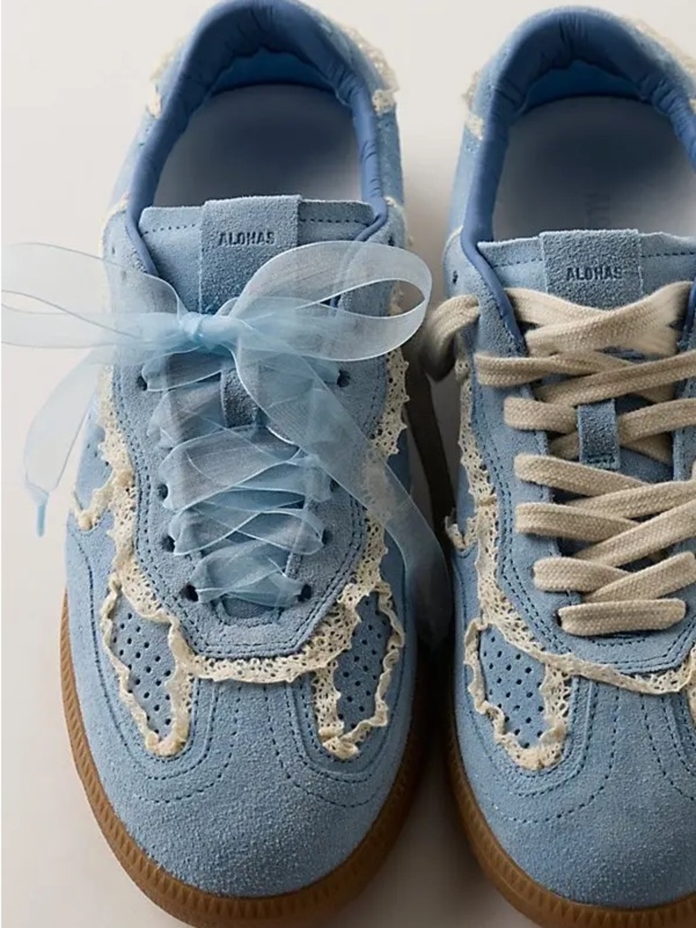 Alohas Women’s Light Blue Suede Casual Sneaker